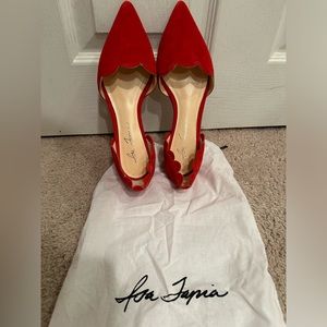 Red Flats nearly new in size 36